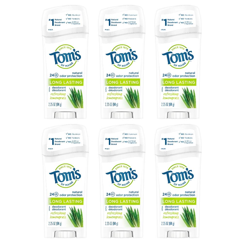 Toms of Maine Lemongrass Deodorant Stick Pack of 6 60 ml 並行輸入品
