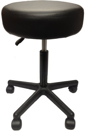 Clinical Health Services Adjustable Pneumatic Stool Black for Massage Tables Examination Tables Physicians Office by T
