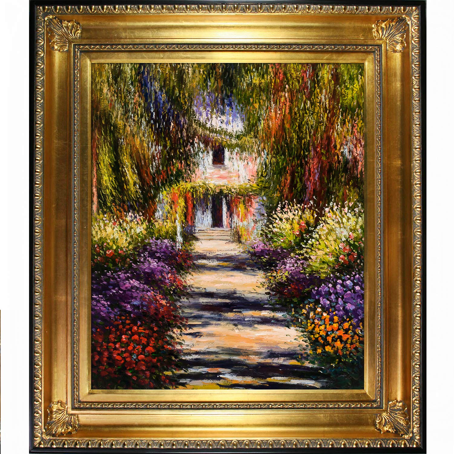 La Pastiche Garden Path at Giverny Minature Art 9.75インチ x 9.75インチ マルチカラー リージェンシーフレ