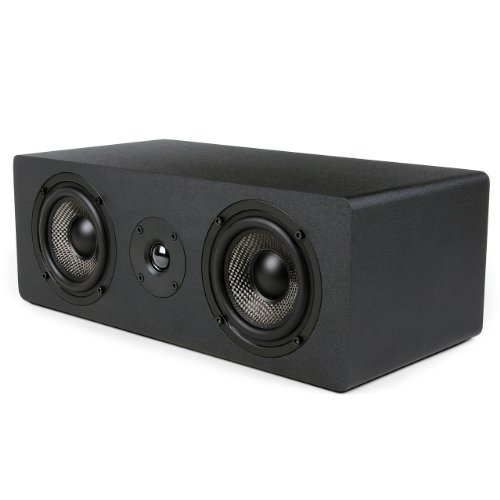 Micca MB42X-C Center Channel Speaker With Dual 4-Inch Carbon Fiber Woofer and Silk Dome Tweeter Black Each by Micca