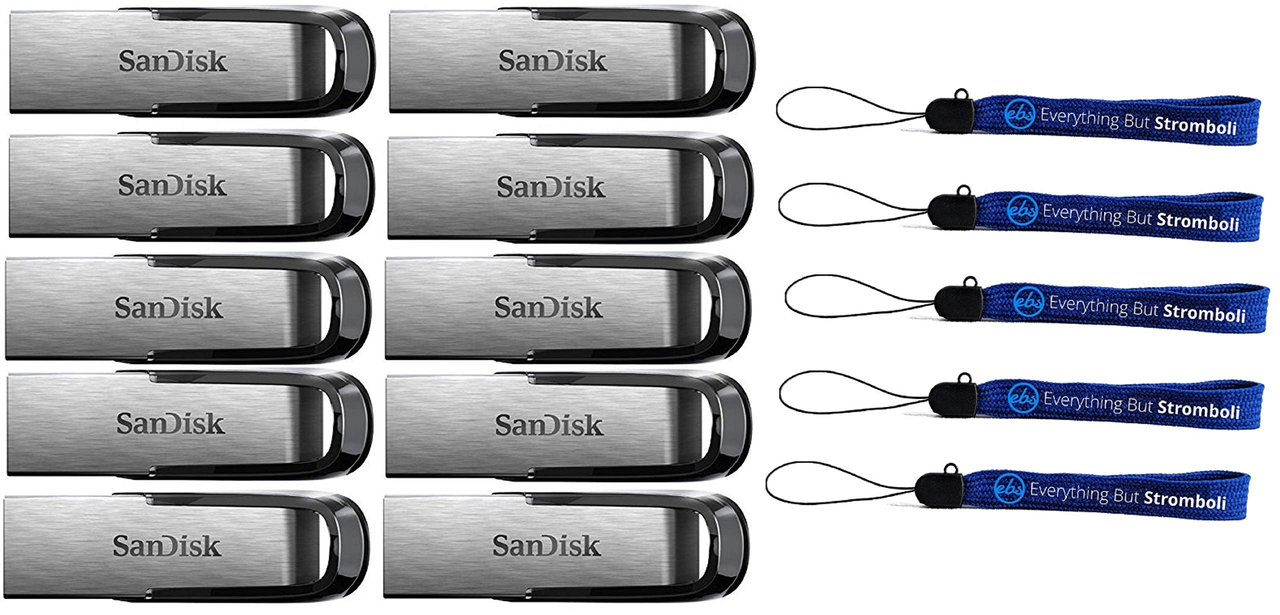 SanDisk Ultra Flair USB 10 Pack 3.0 32GB Flash Drive High Performance Jump DriveThumb DrivePen Drive up to 130MBs - with