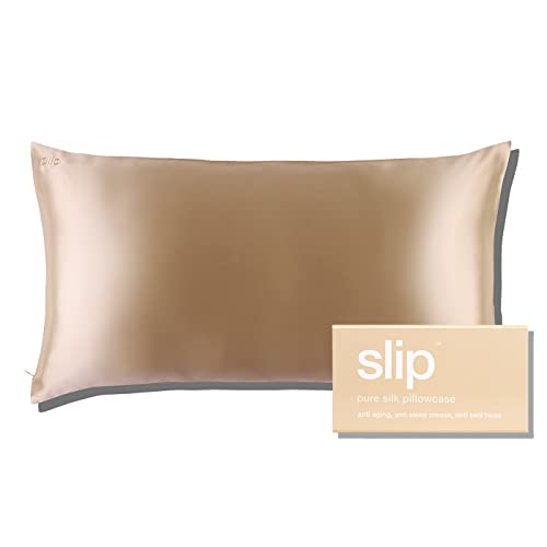 Slip Silk King Pillowcase Caramel 20 x 36 - 100 Pure 22 Momme Mulberry Silk Pillowcase - Anti-Aging Anti-BedHead Anti