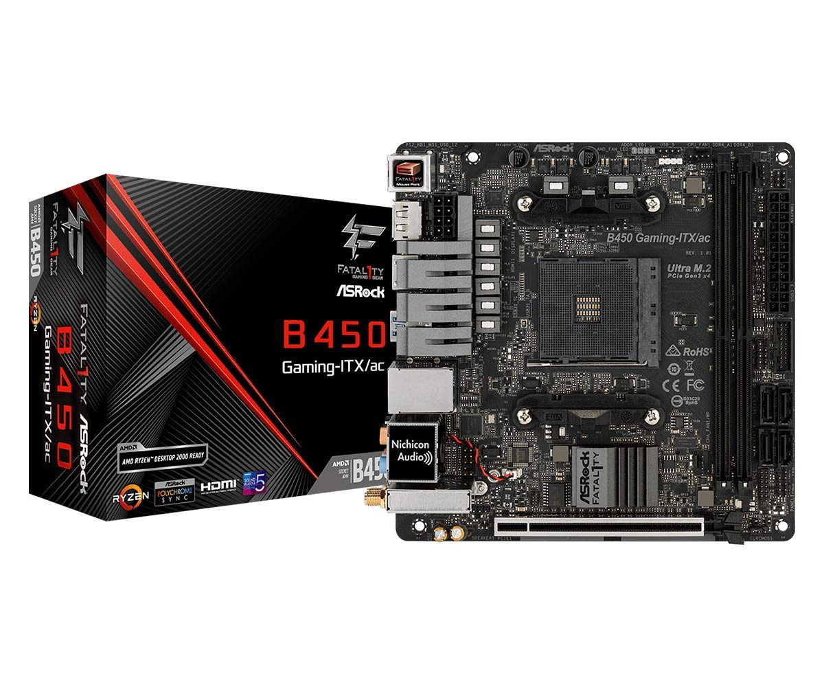 ASRock マザーボード Fatal1ty B450 Gaming-ITXac AMD Ryzen AM4 対応 B450 チップセット Mini-ITX マザーボー