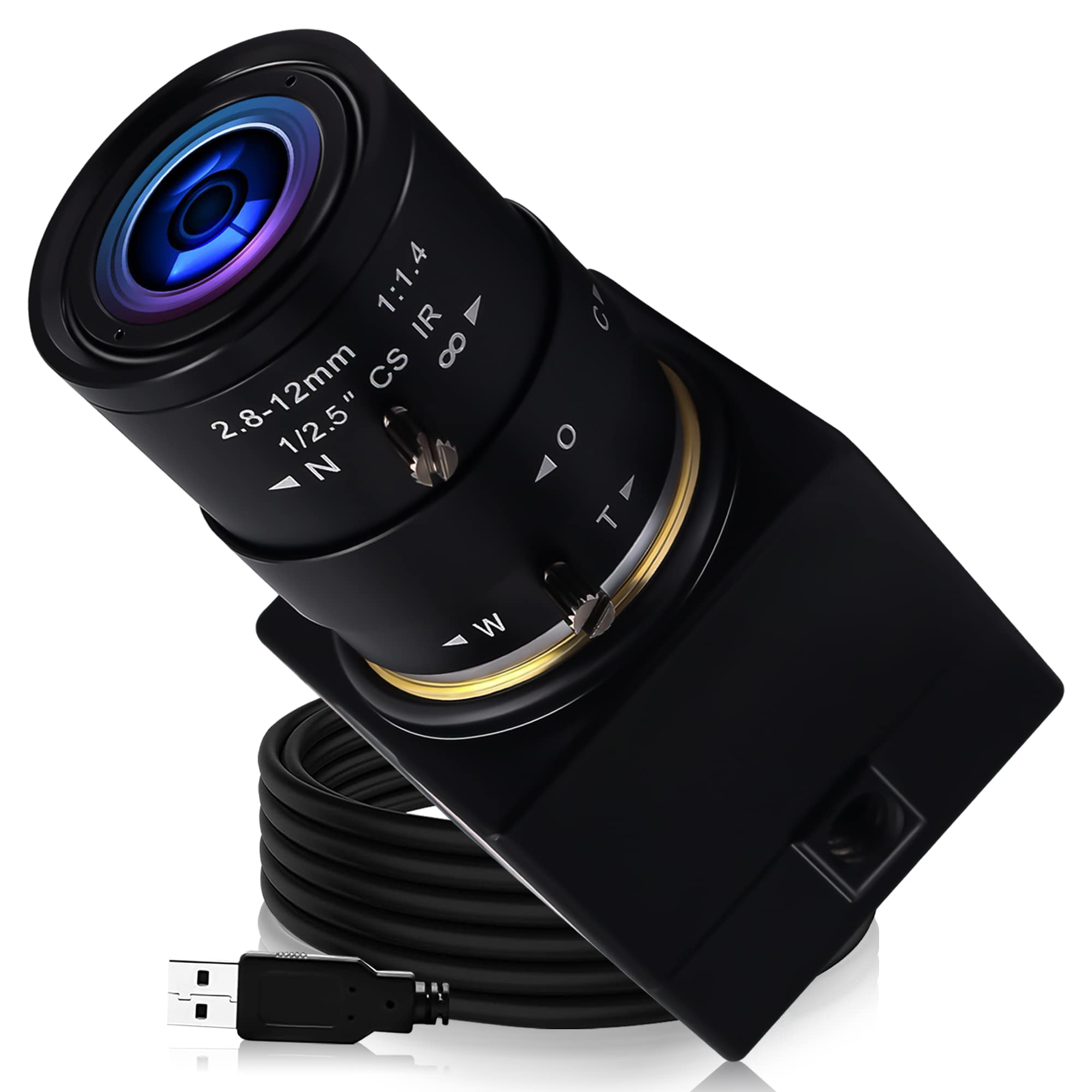 ウェブカメラ USB 2MP 2.8-12mm 可変焦点レンズ USBカメラ CMOS OV2710センサー ウェブカメラ 1920X10803