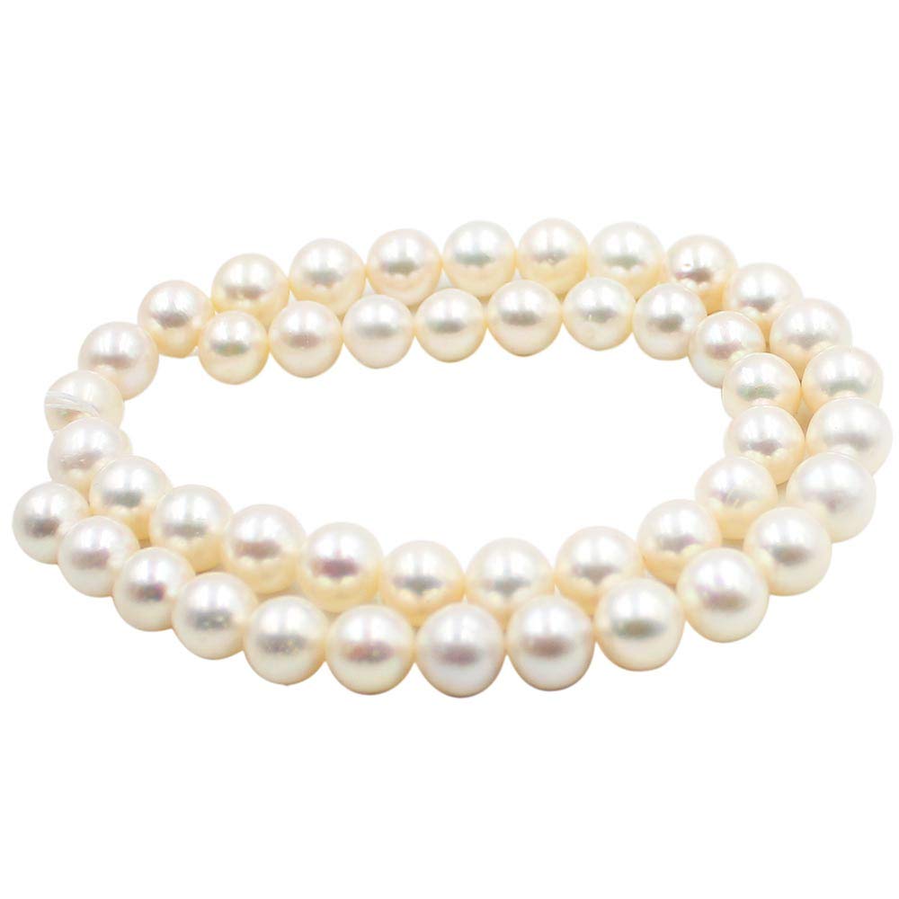 SR BGSJ Jewelry Making Craft Natural 5A Grade 9-10mm Round Perfect Cultured White Freshwater Pearl Beads Strand 15
