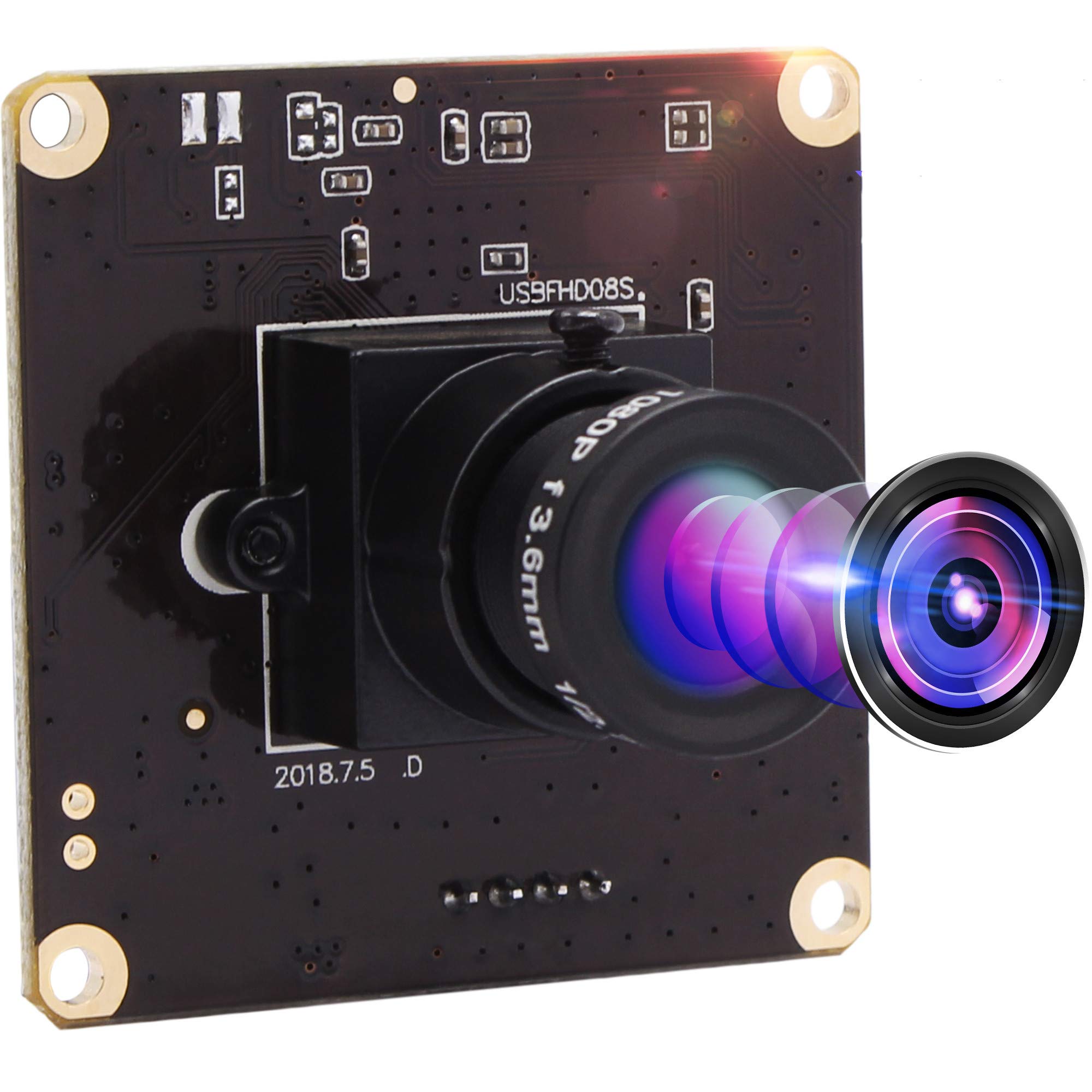 ALPCAM High Frame Rate 100FPS Webcam 2MP 1080P USB Camera with OV4689 Sensor Webcam Mini USB Camera Module with 3.6mm Megapix