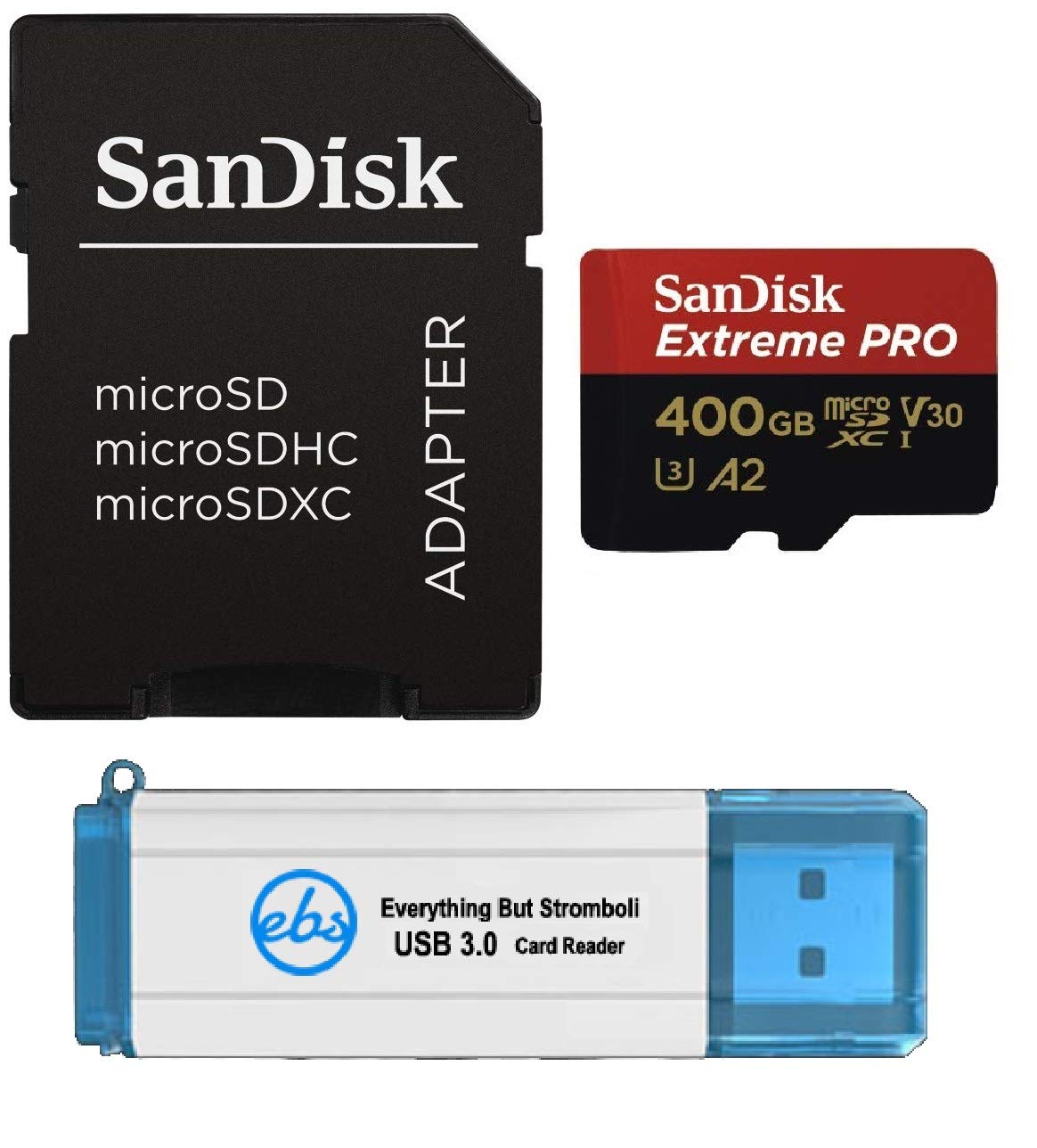 SanDisk 400GB MicroSDXC Memory Card Extreme Pro Works with GoPro Hero8 Black Max 360 Action Cam U3 V30 4K Class 10 SDSDQXCZ