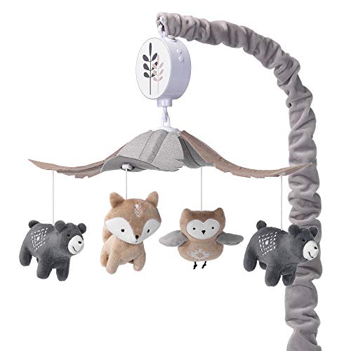 Lambs Ivy Woodland Forest GrayTan Musical Baby Crib Mobile Soother Toy