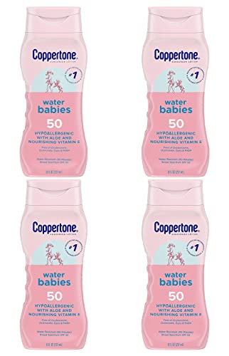 Coppertone Water Babies Non-Irritating Lotion with SPF 50 Pack of 4