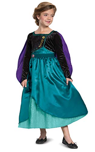 Disney Frozen 2 Anna Costume for Girls Deluxe Dress and Cape Outfit Child Size Extra Small 3T-4T
