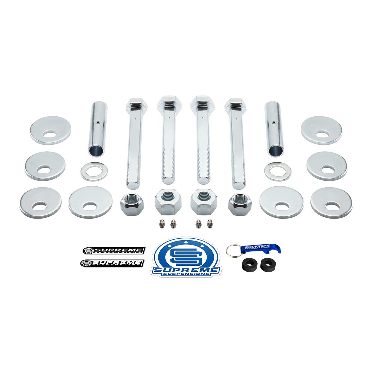 Supreme Suspensions - Greaseable Front CamberCaster Alignment Cam Bolt Kit for Full-Size Toyota Tundra Sequoia LandcruiserL