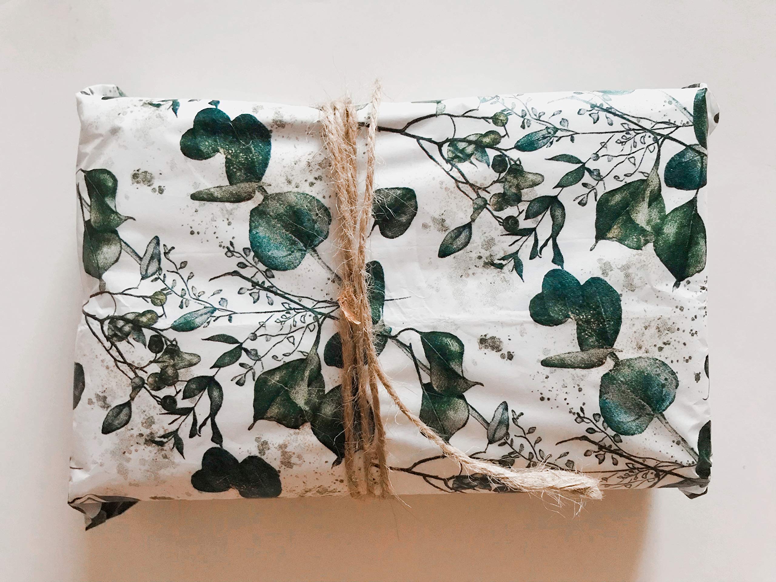 InsideMyNest Eucalyptus Botanical Tissue Paper Sheets 30x20 Gift Wrap Box Filler 100