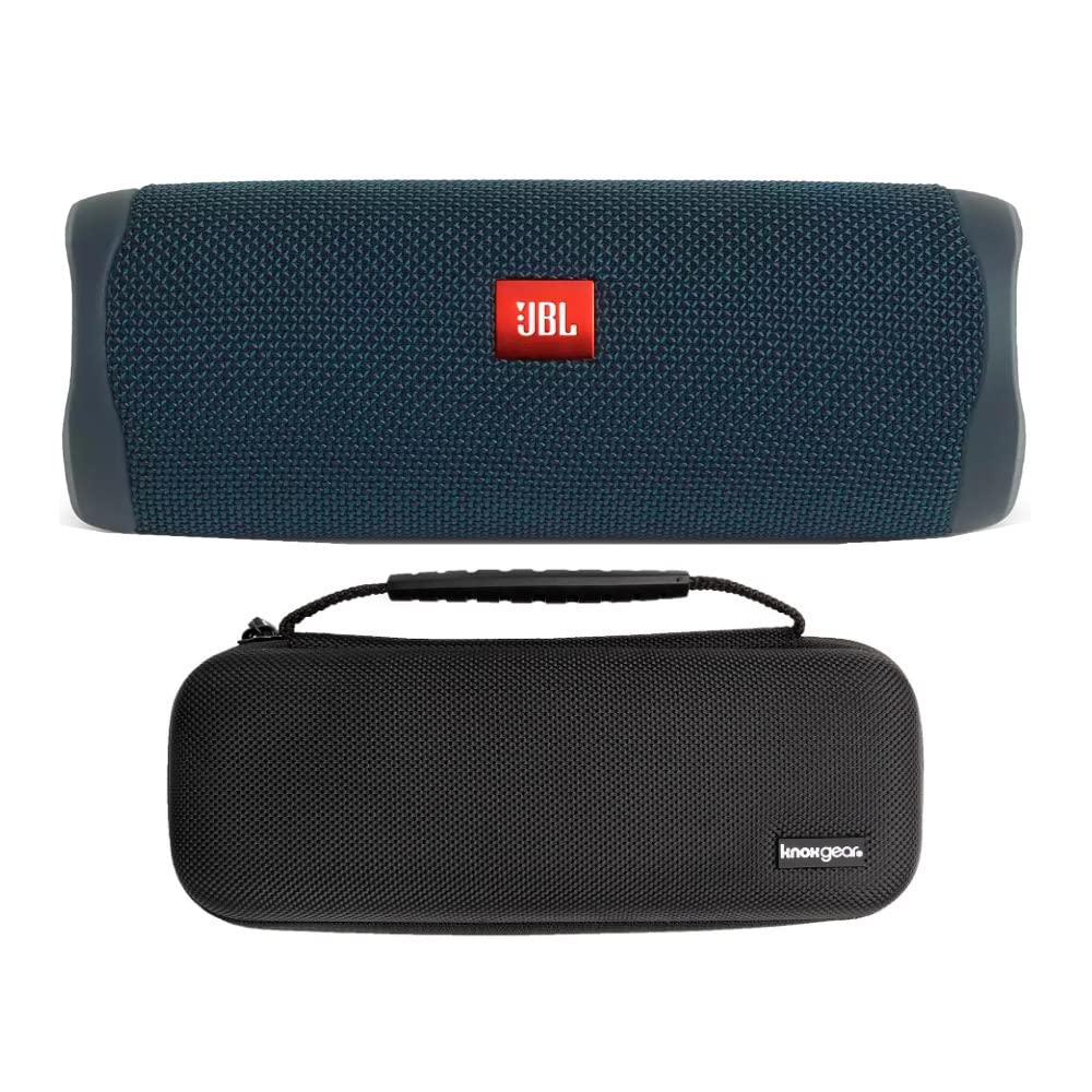 Knox Gear JBL Flip 5 Portable Waterproof Bluetooth Speaker Ocean Blue Hardshell Travel and Protective Case Bundle 2 Items