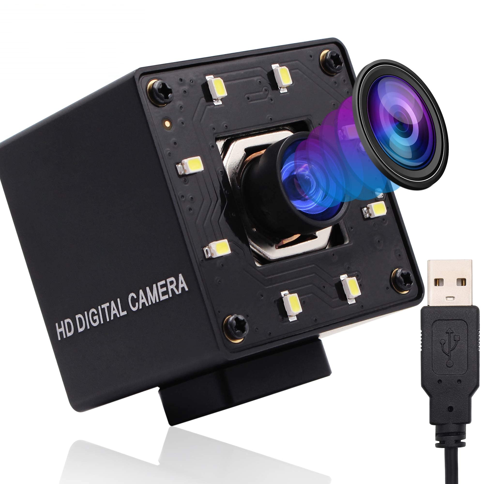 Webcamerausb 4K Autofocus Webcam with AudioWide Angle 100 Degree No Distortions Lens 2160p Web Cam IMX415 Camera Video Sur