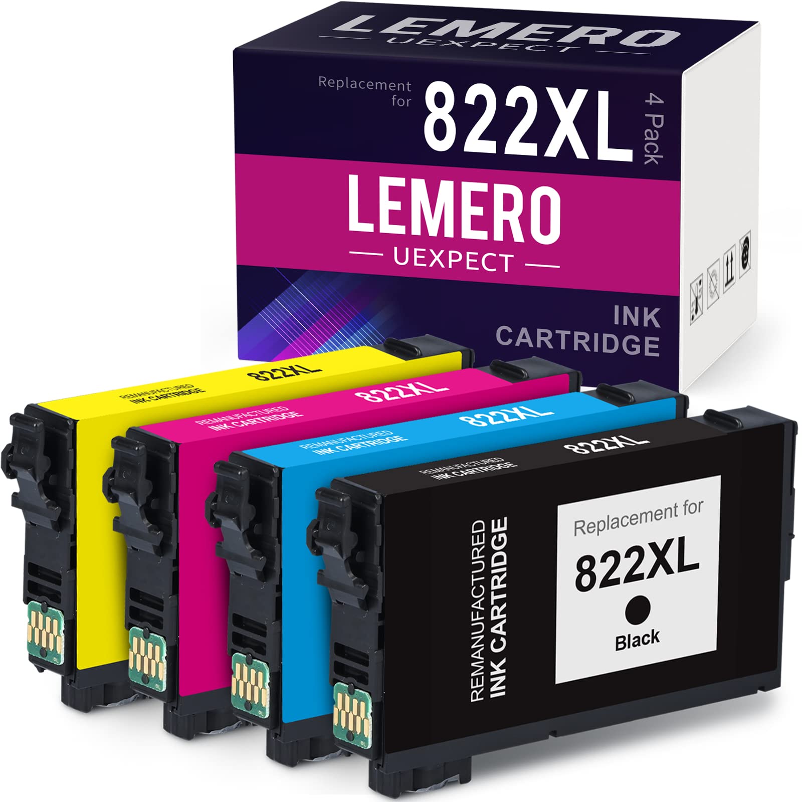 LEMERO UEXPECT 再生インクカートリッジ Epson 822XL T822XL 822 XL コンボパック Workforce Pro WF-3820 WF-4830 W