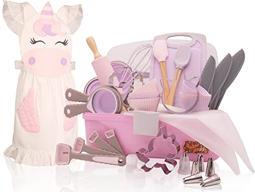 Baker Buddy Unicorn Kids Baking Set with storage case real working utensils cookie cutters and baking supplies beautiful