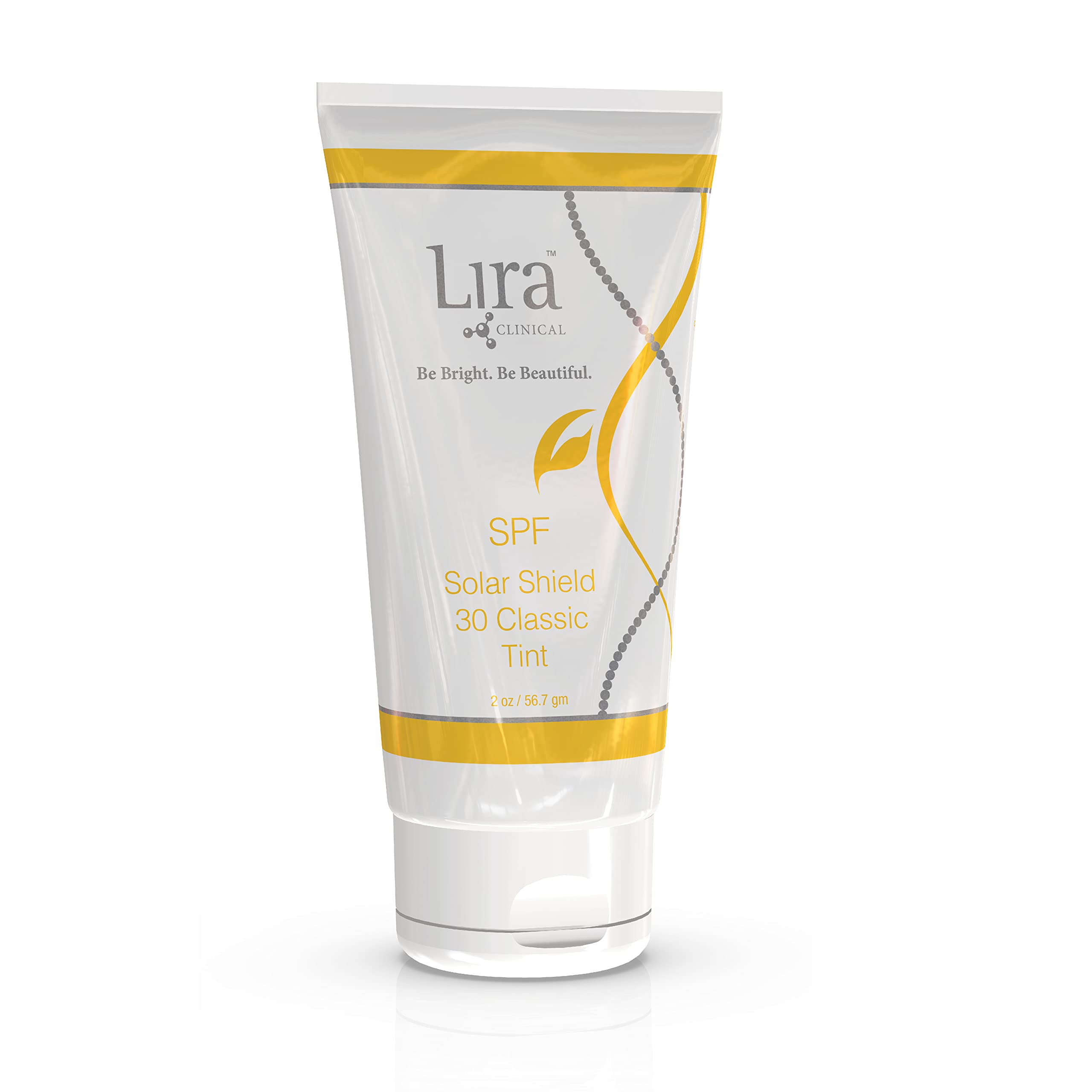 Lira Clinical Solar Shield 30 Classic Tint - SPF 30 Tinted Mineral Sunscreen UVAUVB Broad Spectrum Protection with 21 Zinc
