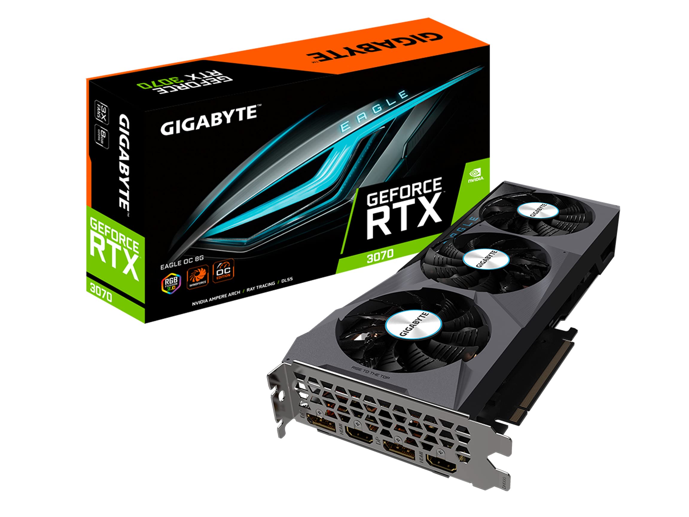 Gigabyte GeForce RTX 3070 Eagle OC 8G REV2.0 グラフィックカード WINDFORCEファン 3X LHR 8GB 256ビット GDDR6 G