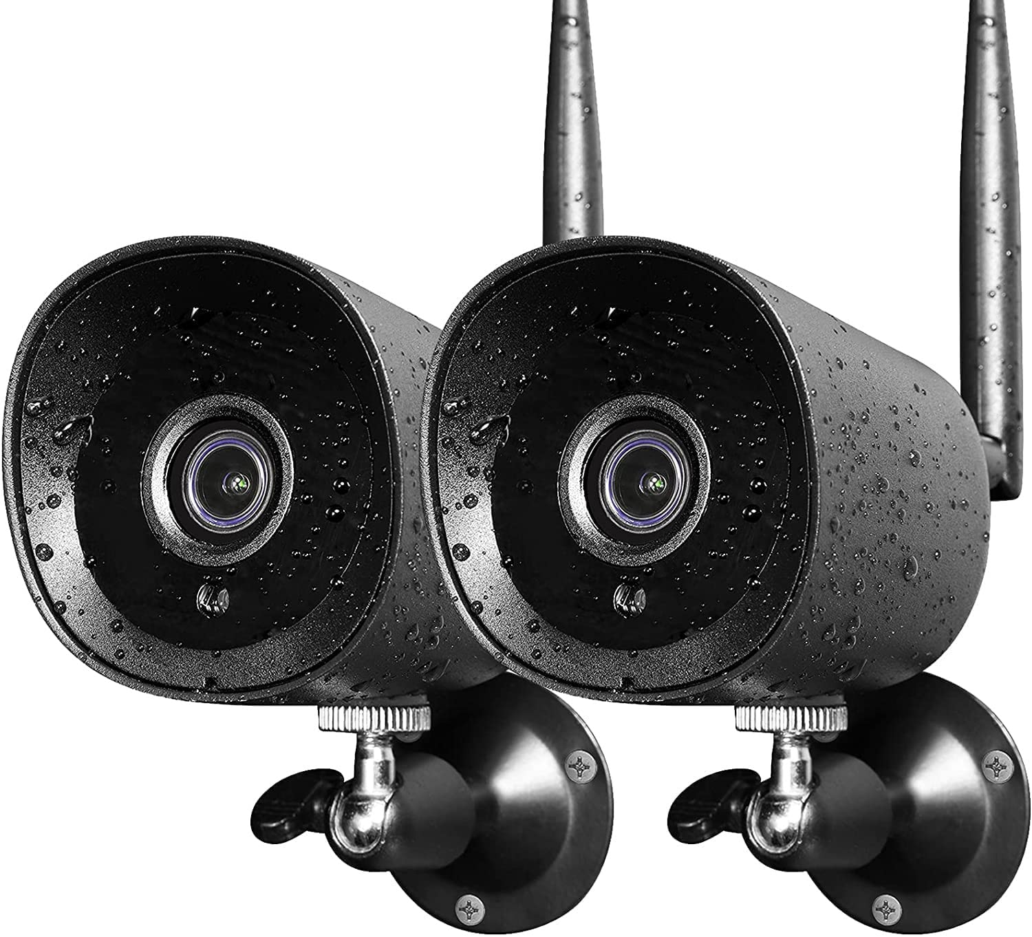 2pack WiFi Security Camera Outdoor2K Security Cameras for Home Security Night Vision Motion Detection IP66 Waterproof Cl