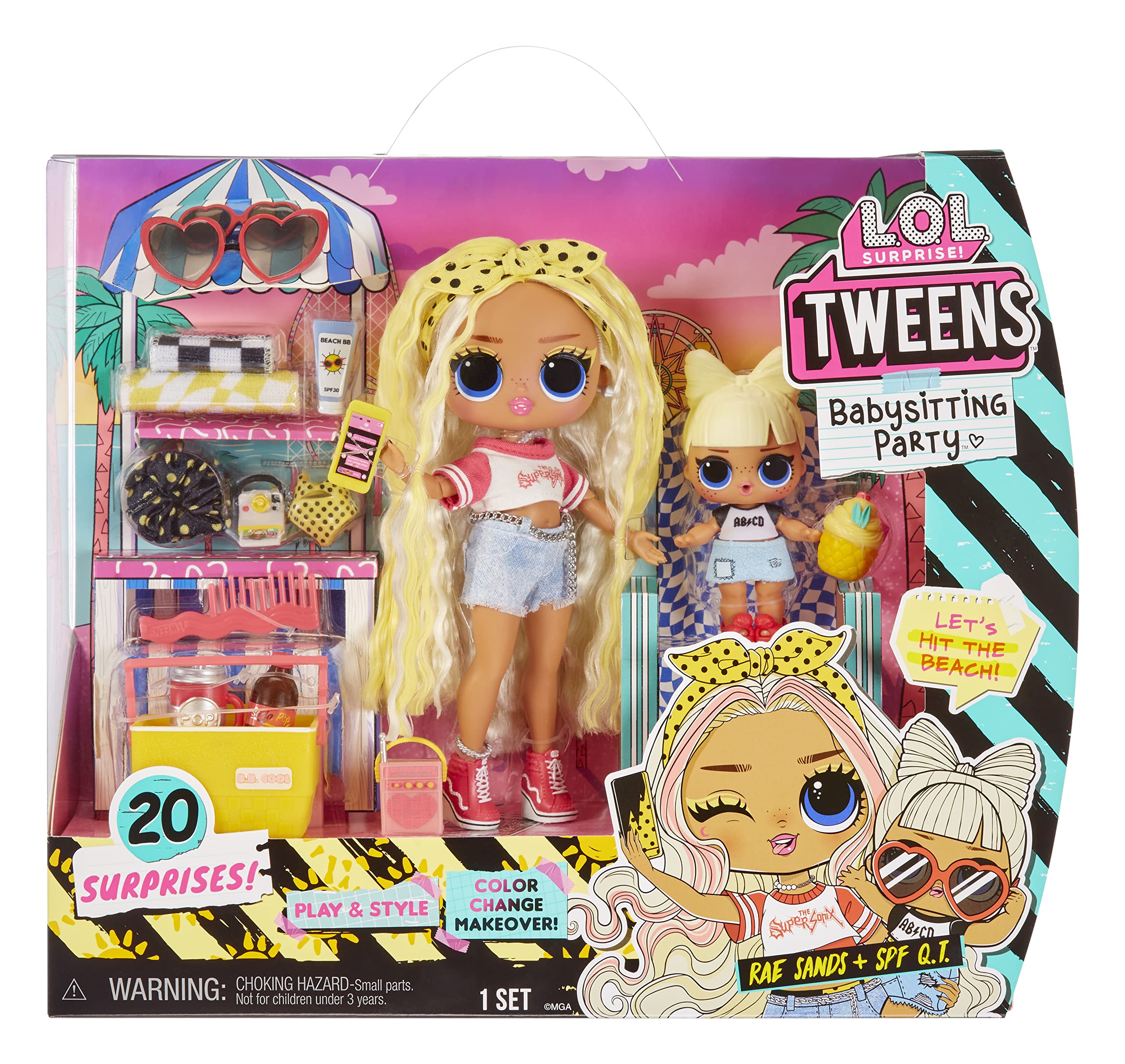 L.O.L. Surprise Tweens Babysitting Beach Party with 20 Surprises Including Color Change Features and 2 Dolls Great Gift
