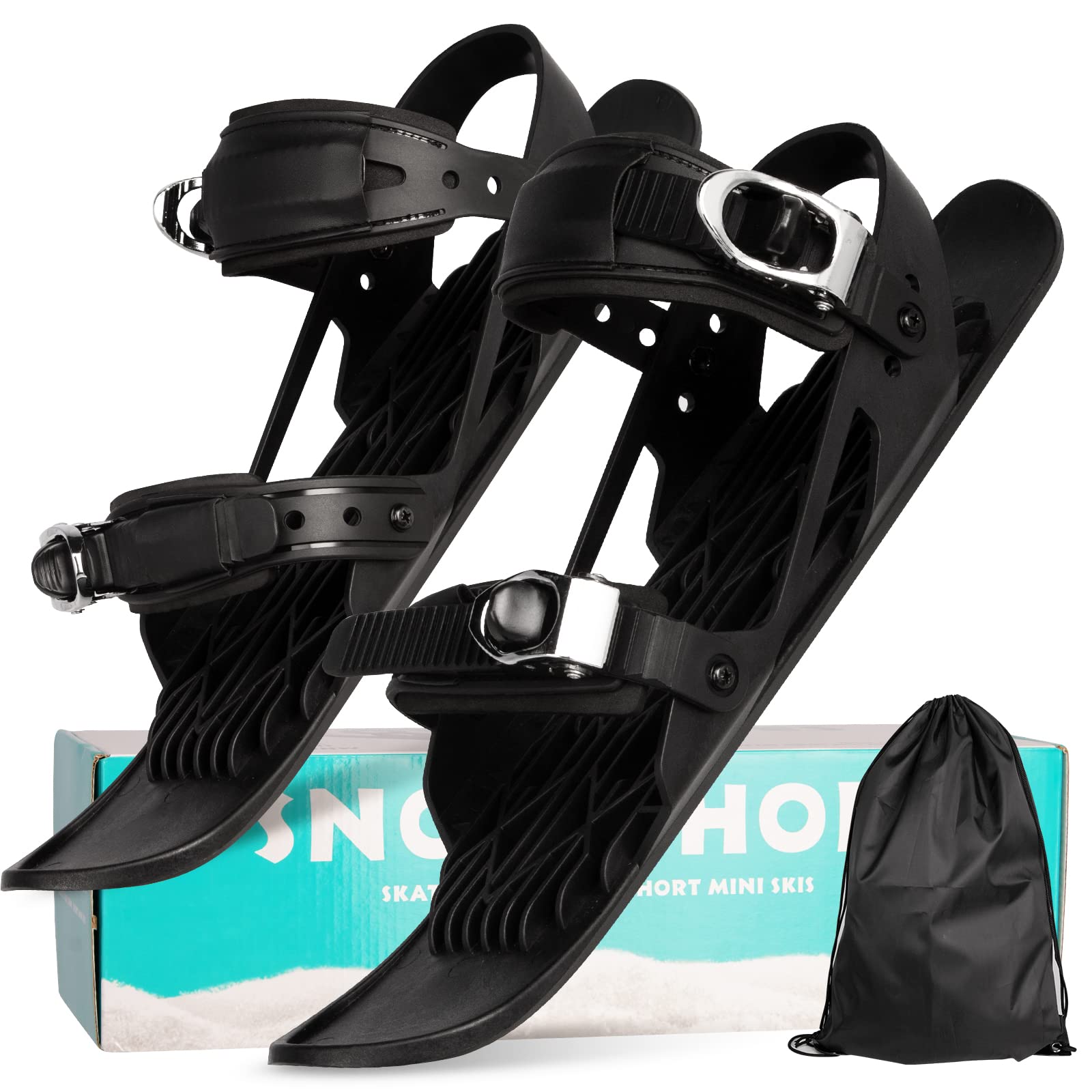 UPBUD Upgrade Adjustable Short Mini Ski Skates Winter Snowskates Outdoor Ski Shoes for Winter Sport Skiing Equipment