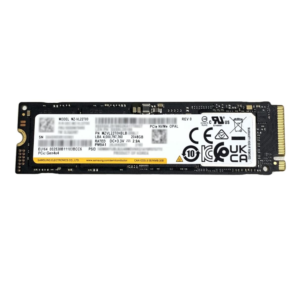 Samsung SSD 2TB PM9A1 M.2 2280 80mm MZVL22T0HBLB NVMe PCIe 4.0 Solid State Drive for Dell HP Lenovo Laptop Desktop Ultrabook