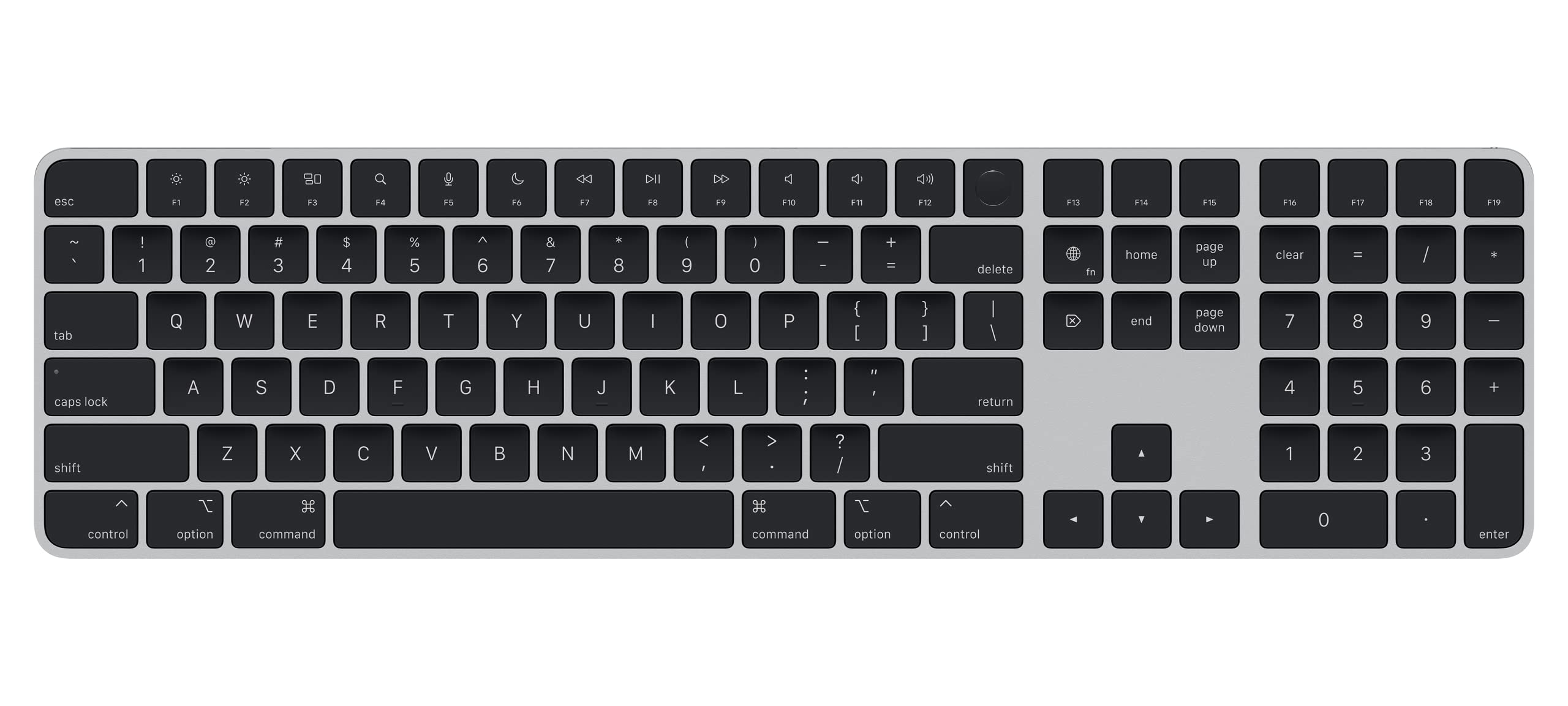 Apple Magic Keyboard with Touch ID and Numeric Keypad for Mac Computers Silicon - US English - Black Keys Renewed