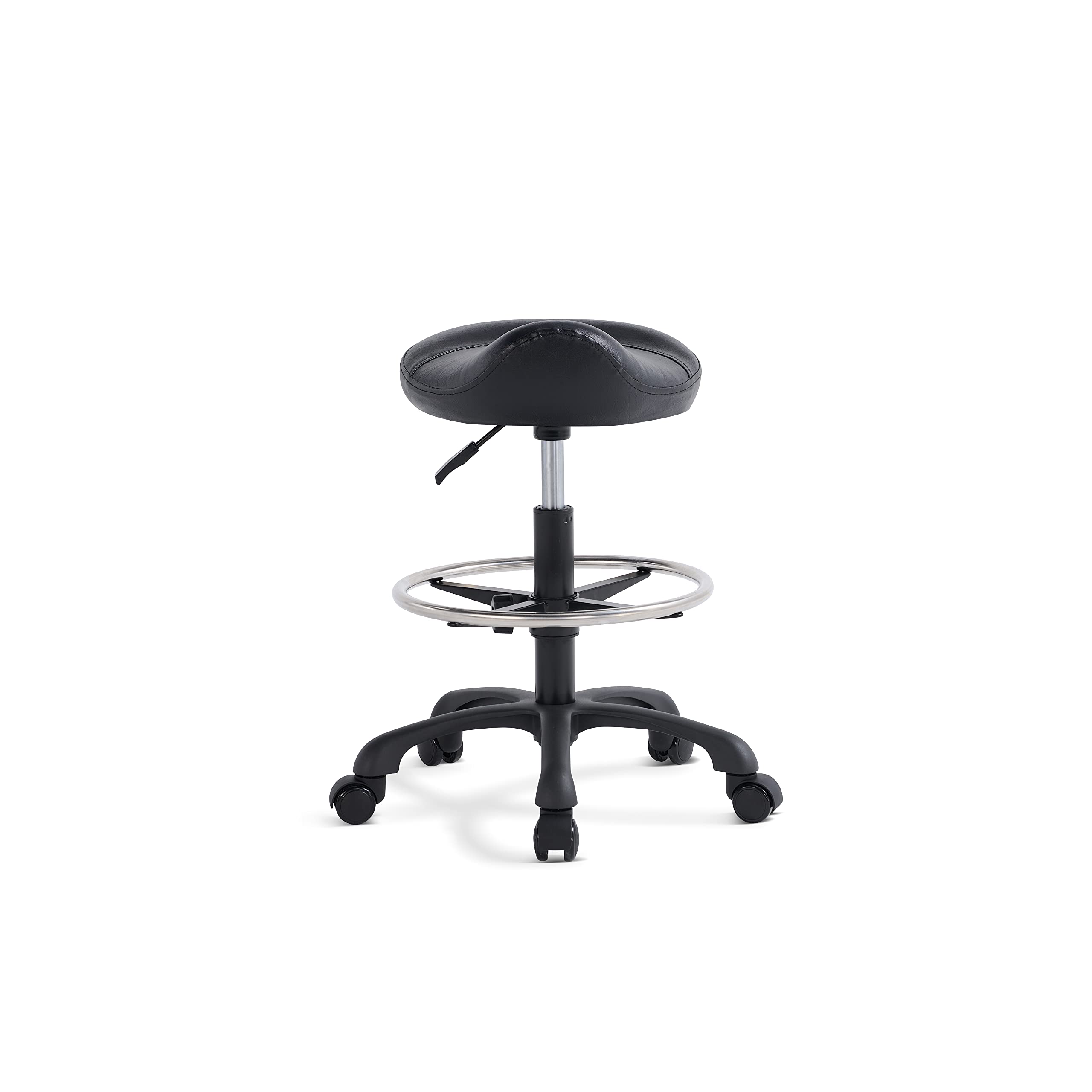 Saddle Makeup Rolling Chair for Medical Massage Salon KitchenAdjustable Hydraulic Stool with Wheels with Black LiftBlack w