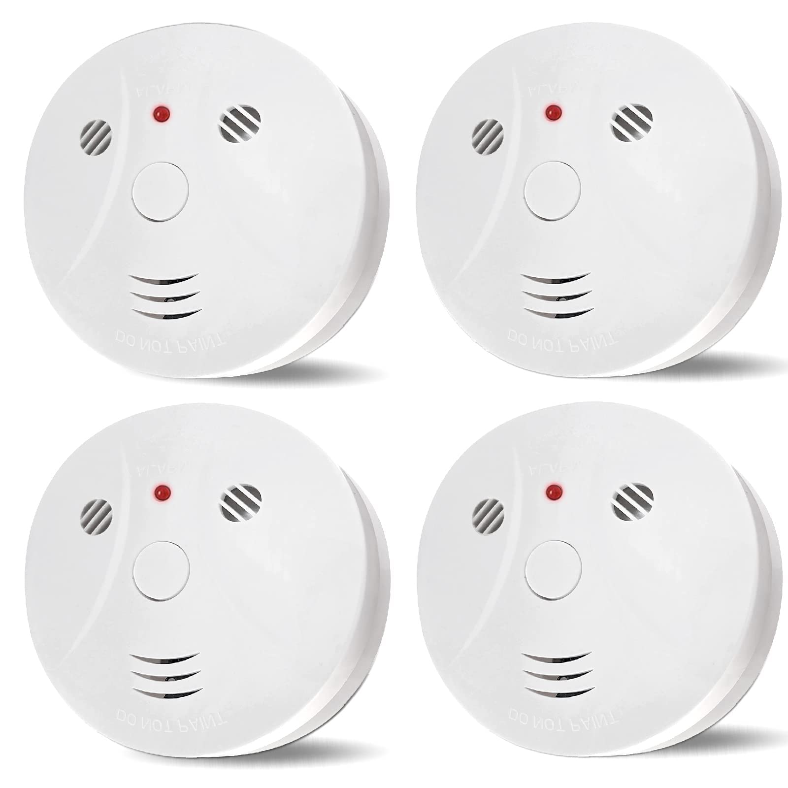 4 Pack Combination Smoke and Carbon Monoxide Detector Battery Operated Travel Portable Photoelectric FireCo Alarm for Home