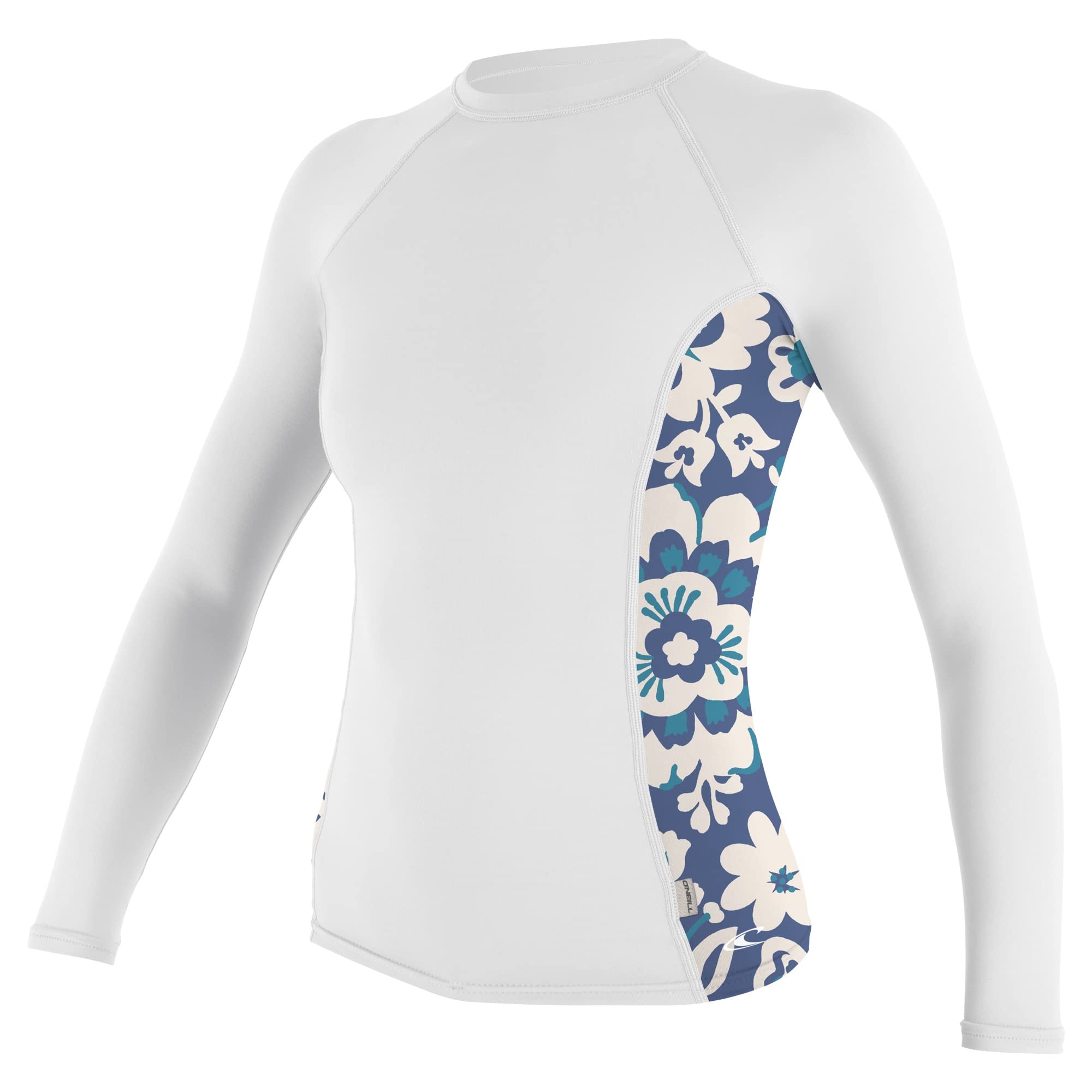 ONeill Wetsuits Womens Standard Side Print Long Sleeve Rash Guard WhiteCrisFlor Large