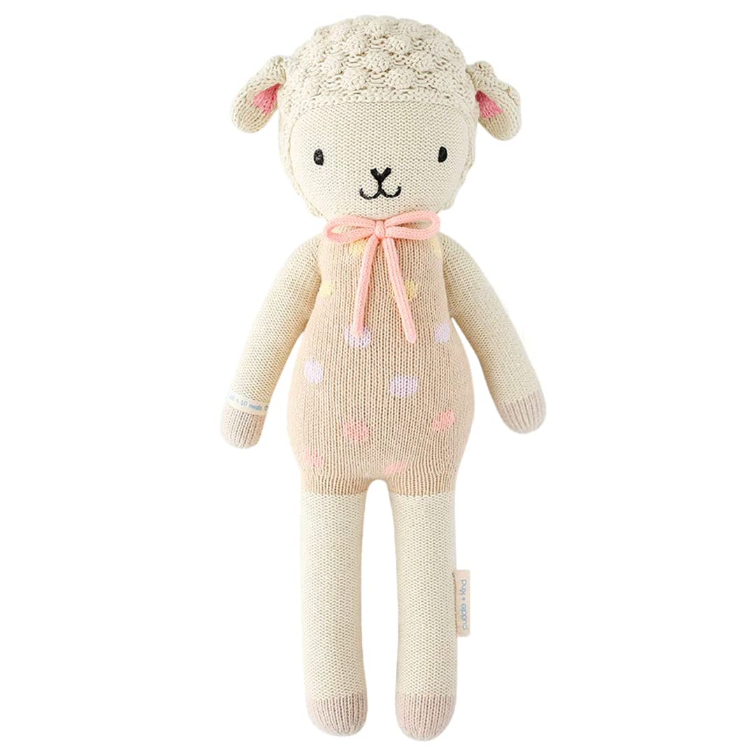cuddle kind Pastel Lucy The Lamb Little 13 Hand-Knit Doll 1 Doll 10 Meals Fair Trade Heirloom Quality Handcrafted