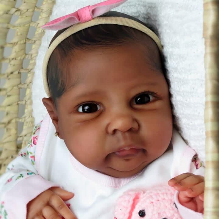 Pinky Lifelike Black Reborn Baby Dolls 20 Inch Baby Soft Body Realistic Newborn Baby Dolls African American Real Life Baby Do