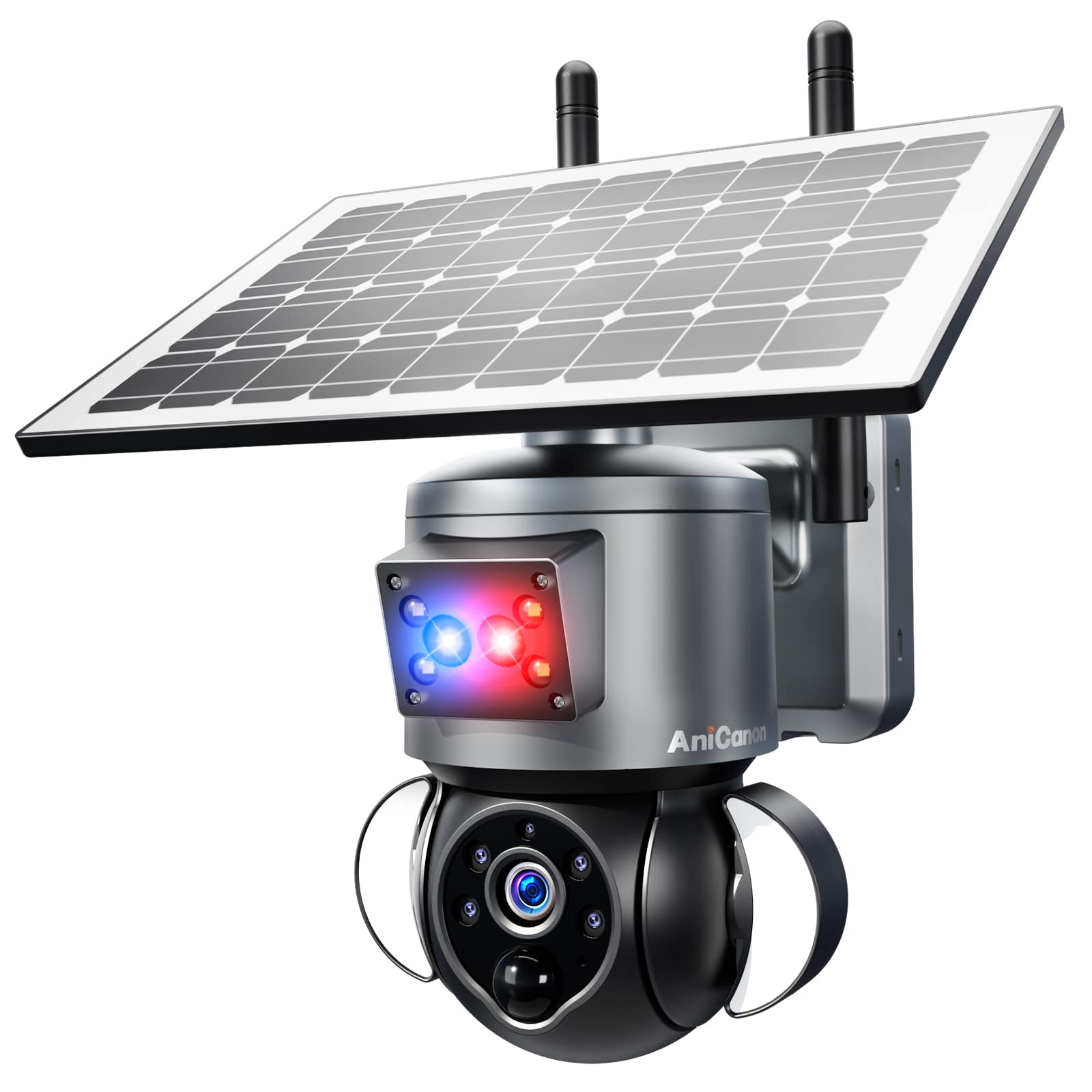 anicanon Solar Security Cameras Wireless OutdoorRemote 2K WiFi 360 View Wireless Solar Powered Cameras for HomePIR Motion