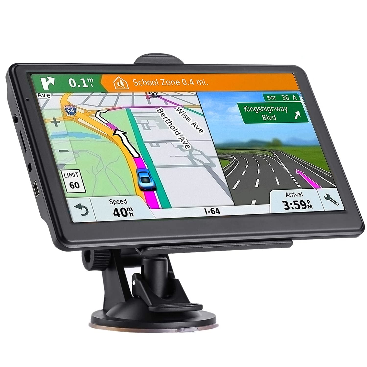 GPS Navigation for CarTruck 2023 Maps Vehicle GPS Navigation 7 Inch Touch Screen Voice Car GPS for Lorry Speeding Warning Fr