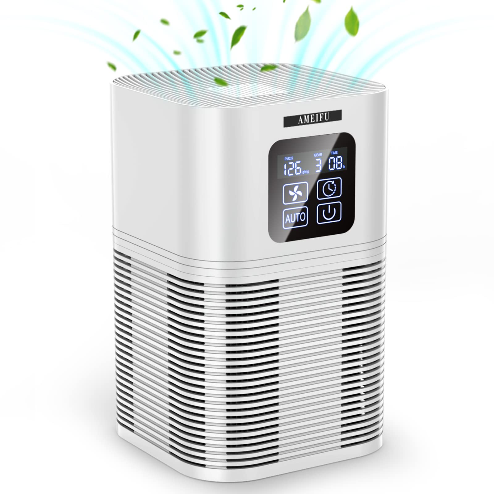 Air Purifiers True HEPA Air Cleaner with Aromatherapy 3-Stage Filtration 3 Fan Speeds for Pets Hair Allergies Smoke Dus